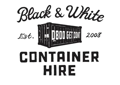 BLACK & WHITE CONTAINER HIRE logo