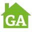 Green acres lawn mowing. logo